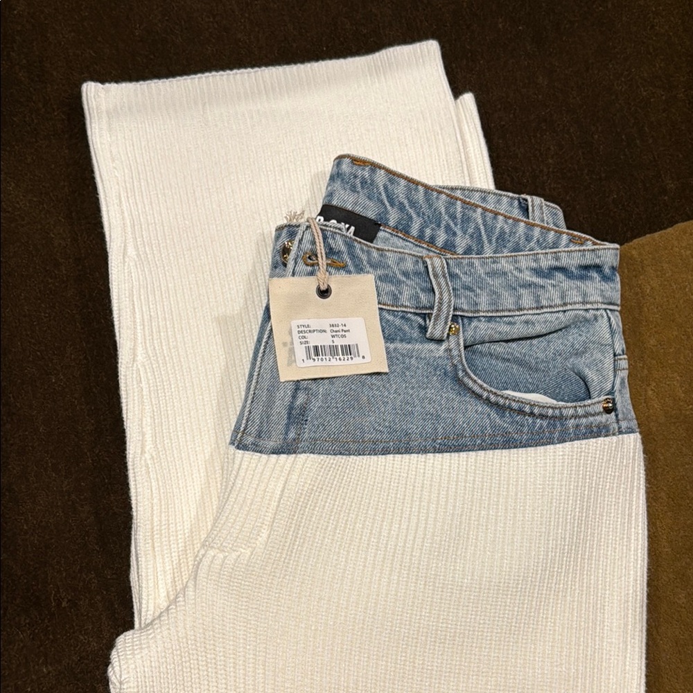 SER.O.YA Blue and White Denim Overalls